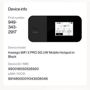 Inseego MiFi X PRO 5G UW Mobile Hotspot - UNLOCKED